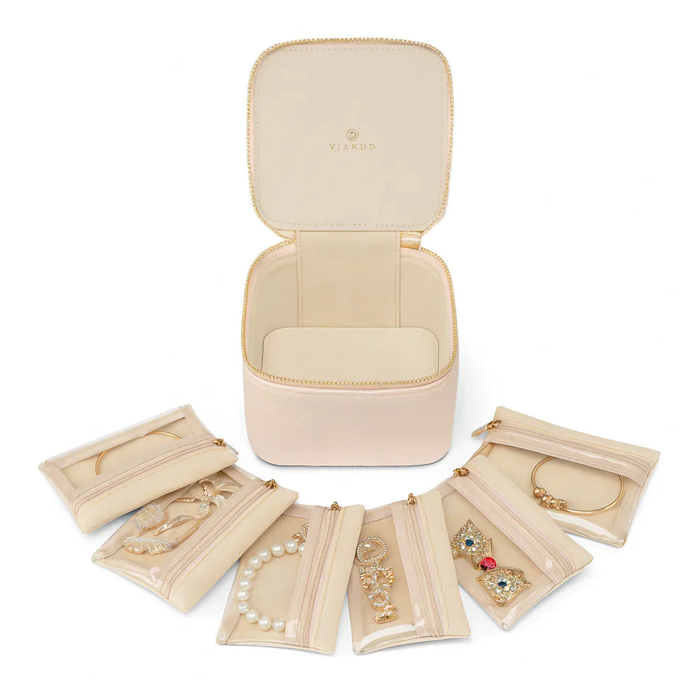 Trendoz Travel Jewellery Organizer with 6 Zipper Pouches