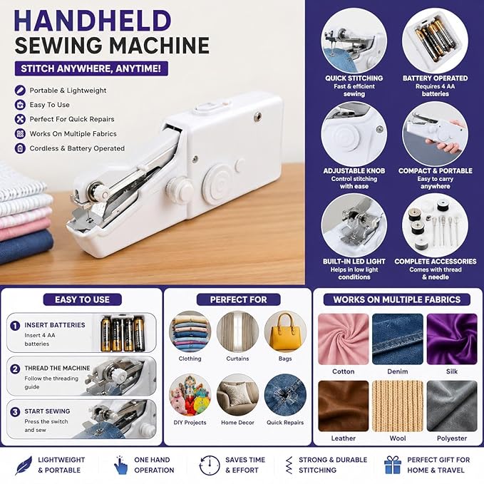 Handheld Mini Portable Sewing Machine