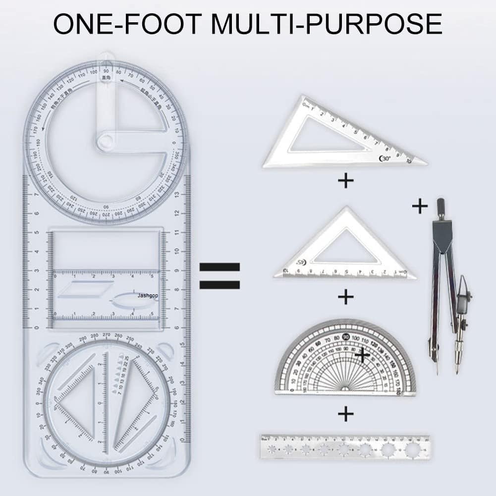 Multifunctional Geometry Ruler – All-in-One Tool for Math, Design & Craftwork