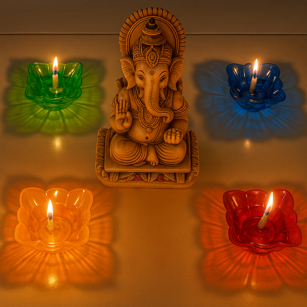3D REFLECTIVE DIYA SET- FESTIVAL DIWALI DECOR
