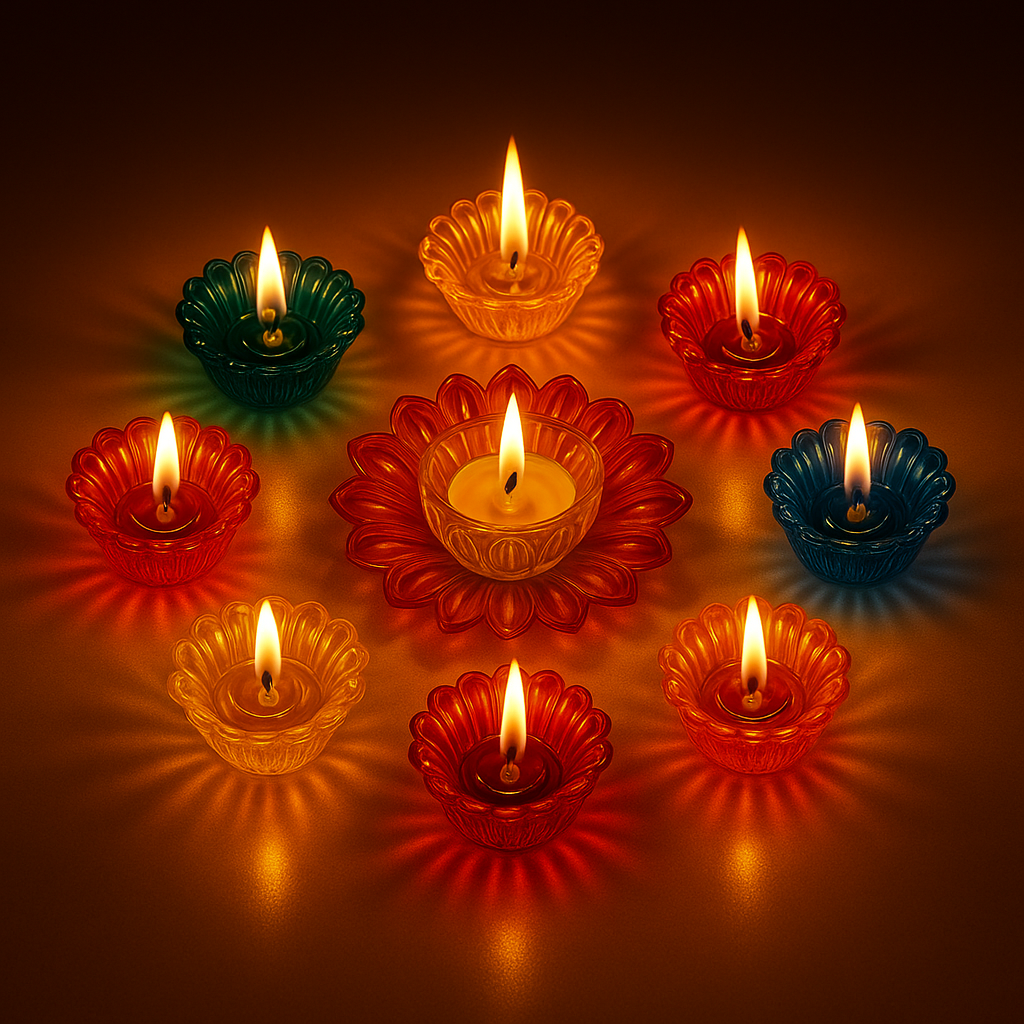 3D REFLECTIVE DIYA SET- FESTIVAL DIWALI DECOR