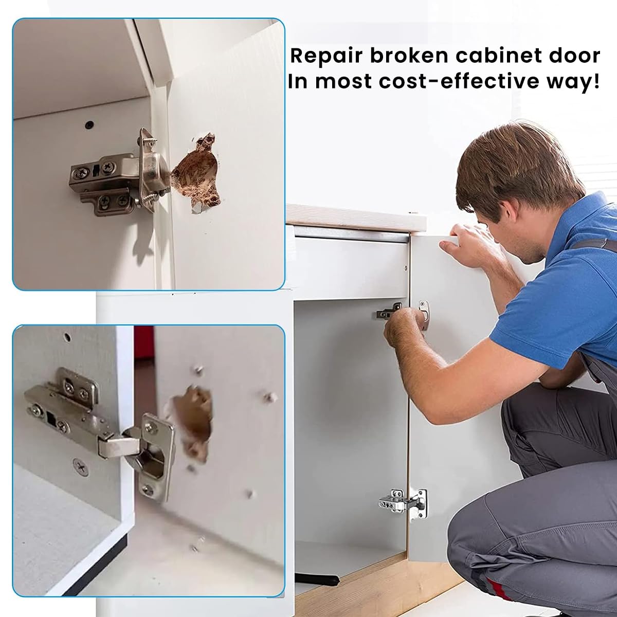 Universal Hinge Repair Plate – Fix Damaged Cabinet Doors in Minutes