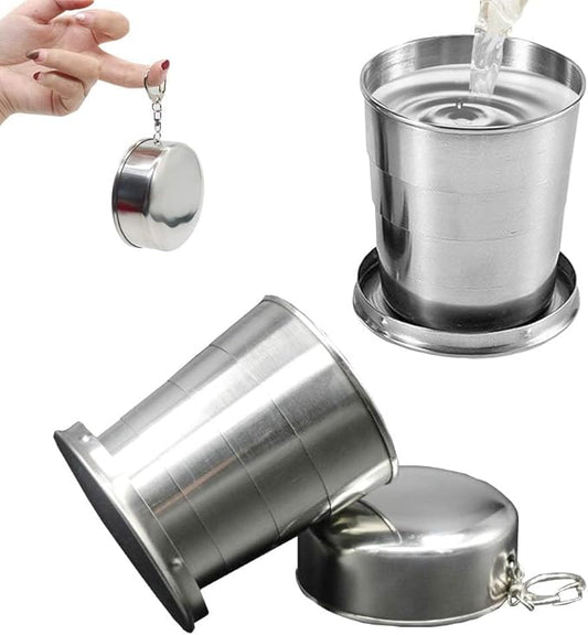 Stainless Steel Collapsible Folding Cup with Key Chain