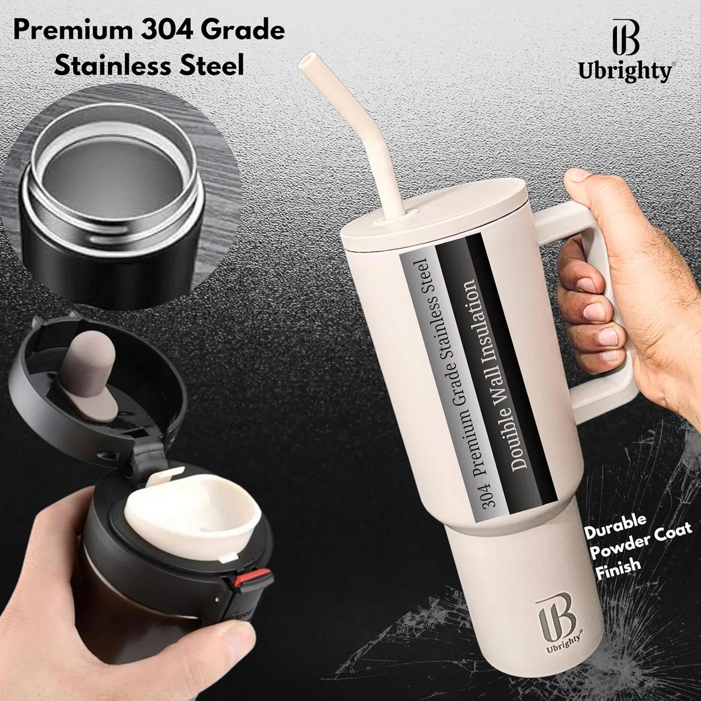 1200ML Tumbler with Lid & Straw