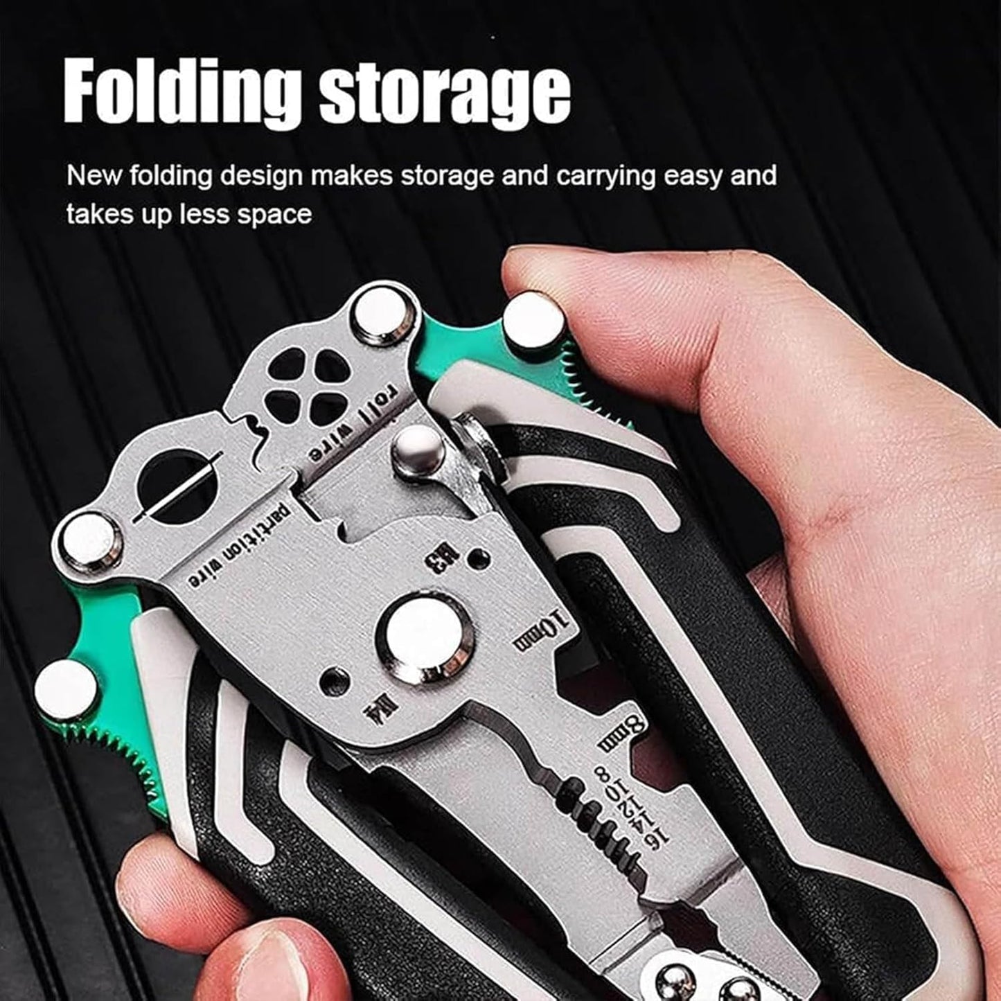 9-in-1 Foldable Multifunction Plier | High-Carbon Steel Wire Stripper, Cutter & Crimper Tool