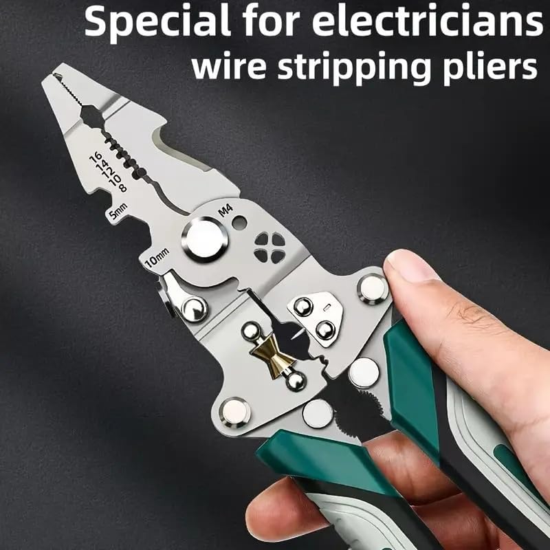 9-in-1 Foldable Multifunction Plier | High-Carbon Steel Wire Stripper, Cutter & Crimper Tool