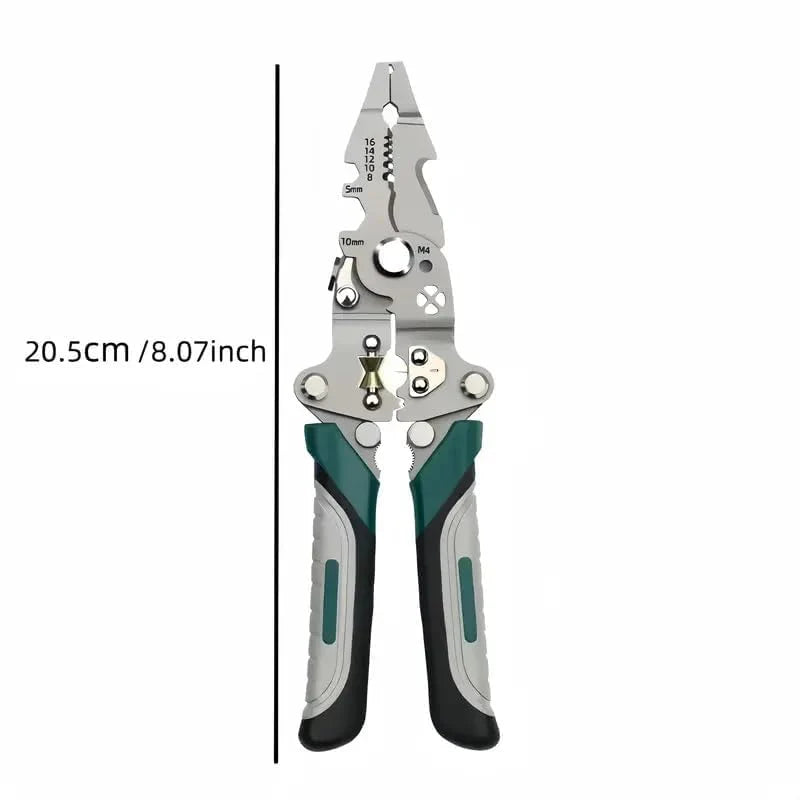 9-in-1 Foldable Multifunction Plier | High-Carbon Steel Wire Stripper, Cutter & Crimper Tool